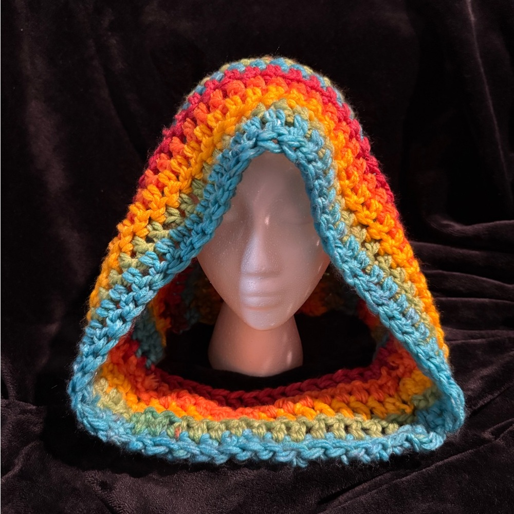 Rainbow Crochet Hood